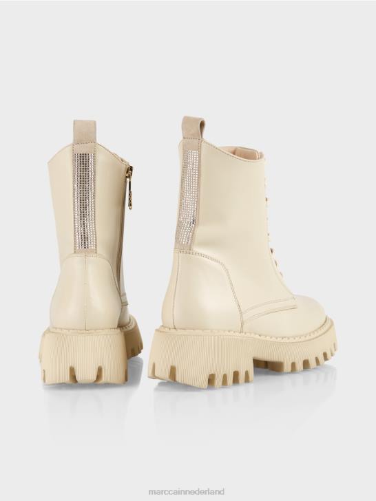schoenen donkere crème 464J1557 stoere laarzen met strass steentjes Marc Cain