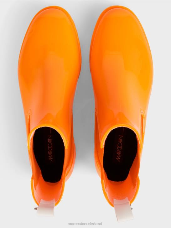 schoenen fel oranje 464J1651 rubberen chelsea boots met profielzool Marc Cain