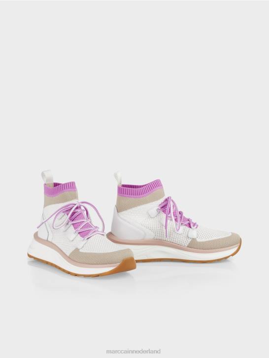 schoenen lichte lavendel 464J1648 Halfhoge schoen in gebreid design Marc Cain