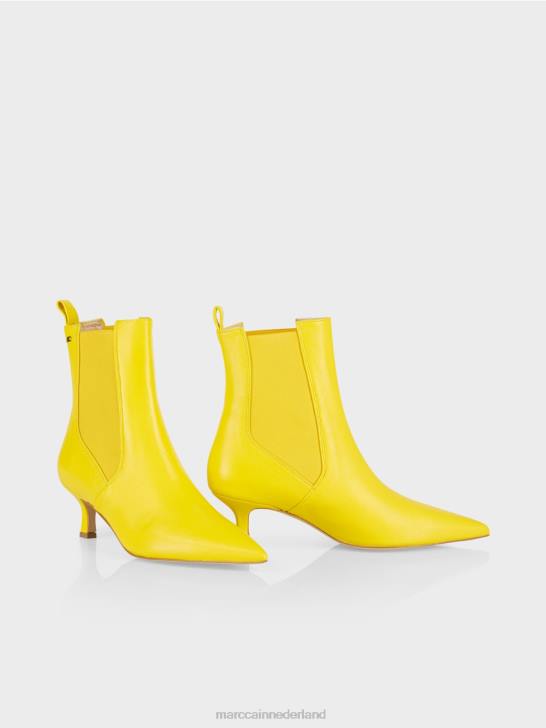 schoenen zachte citroen 464J1575 enkellaarzen van kant met inzetstuk Marc Cain
