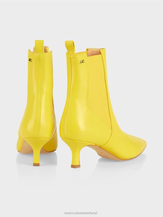 schoenen zachte citroen 464J1575 enkellaarzen van kant met inzetstuk Marc Cain