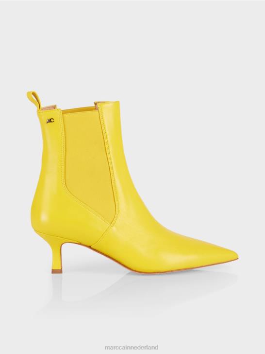 schoenen zachte citroen 464J1575 enkellaarzen van kant met inzetstuk Marc Cain
