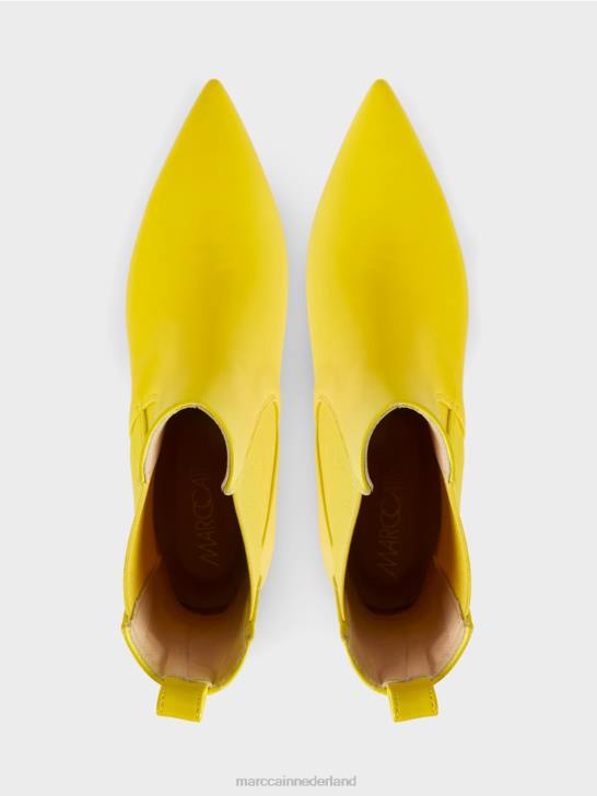 schoenen zachte citroen 464J1575 enkellaarzen van kant met inzetstuk Marc Cain