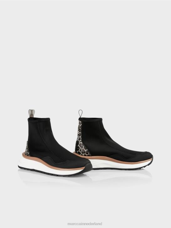 schoenen zwart 464J1626 halfhoge schoenen met luipaardhak Marc Cain