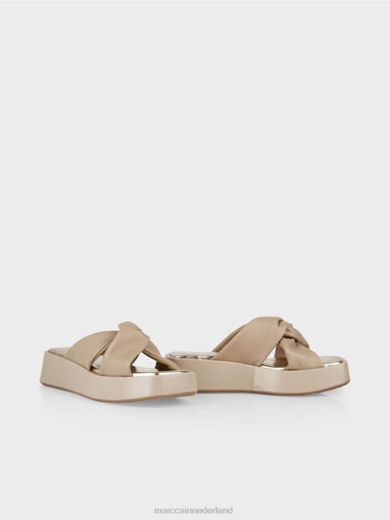 schoenen diep zand 464J1598 Sandalen met knoopdetail Marc Cain