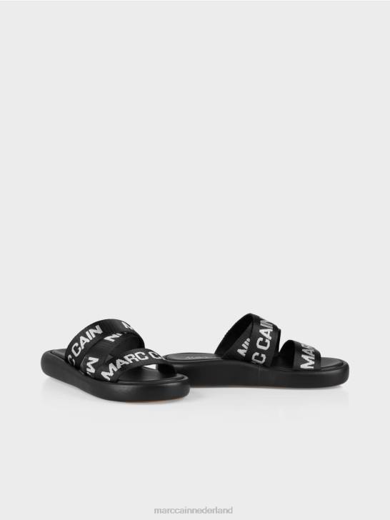 schoenen zwart 464J1597 eigentijdse sandalen met mc-letters Marc Cain