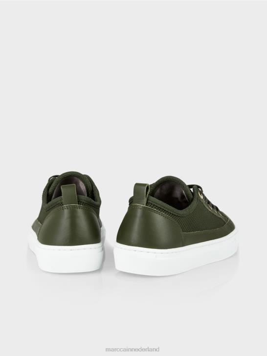 schoenen diep olijfgroen 464J1602 Sneakers met veters en leren details Marc Cain