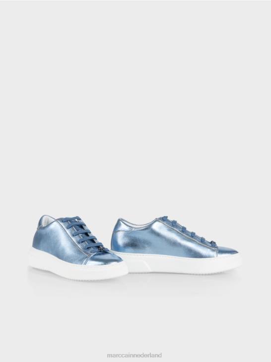 schoenen zacht poederblauw 464J1585 glanzende sneakers Marc Cain