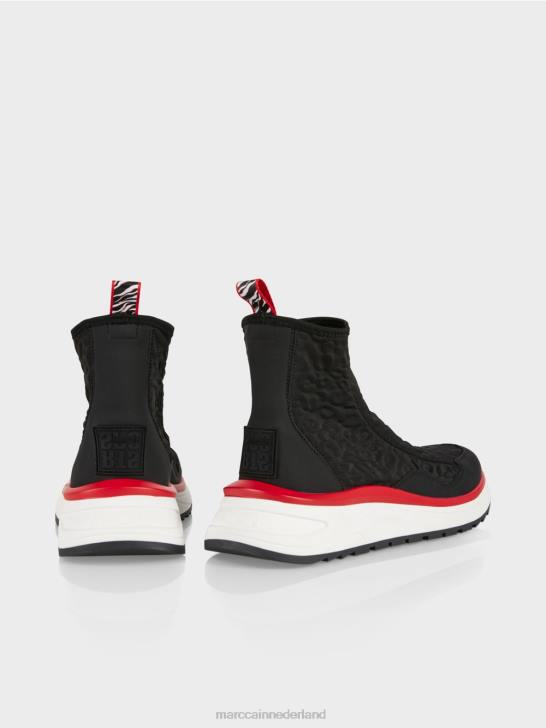 schoenen zwart 464J1573 sneakers met reliëf leo-ontwerp Marc Cain