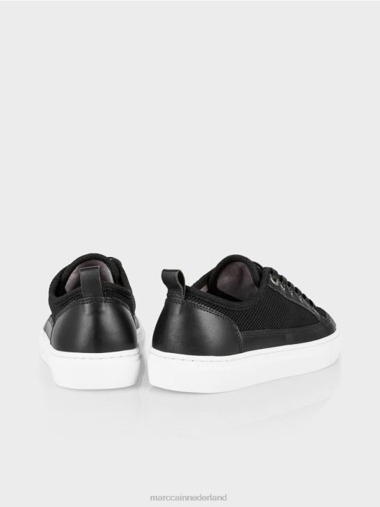 schoenen zwart 464J1620 Sneakers met veters en leren details Marc Cain