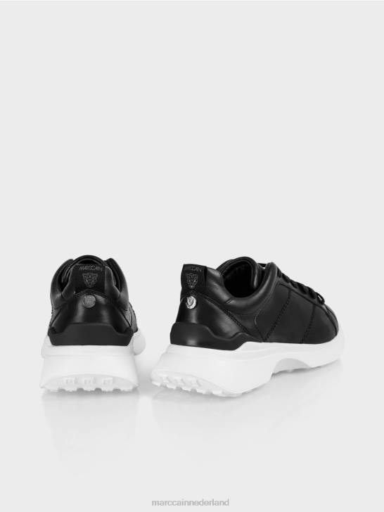 schoenen zwart 464J1631 decoratief gestikte sneakers met veters Marc Cain
